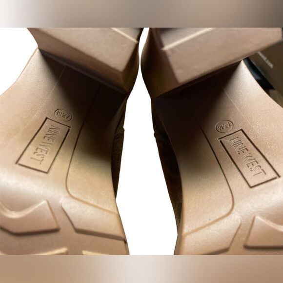 new Nine West chunky y2k block Ream Women High Heel Chelsea Boots 7.5 - Picture 10 of 11